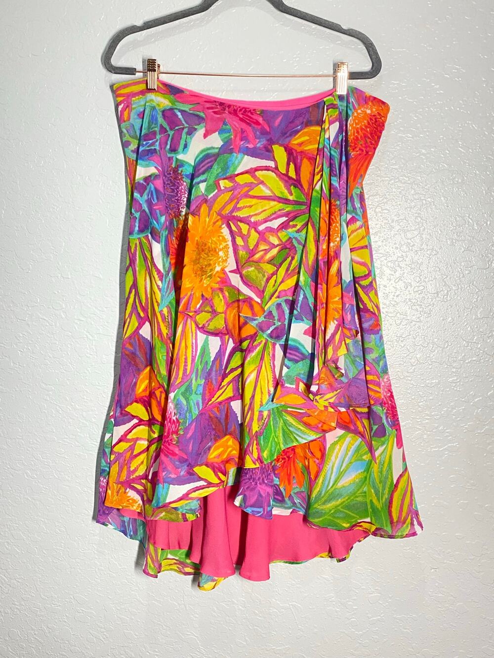 Lauren Ralph Lauren Vibrant Ruffled Tropical Skirt Sz 16